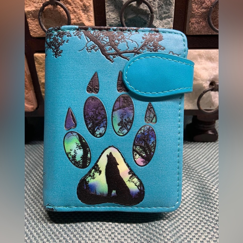 Woman’s Wallet Small : Wolf Paw Teal